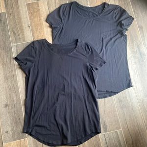 Two Black Lululemon T-Shirts
